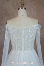 Long Sleeve Wedding Gown With Beaded Lace