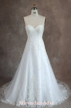 Sweetheart Beaded Lace Applique Bride Gown