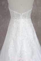 Sweetheart Beaded Lace Applique Bride Gown