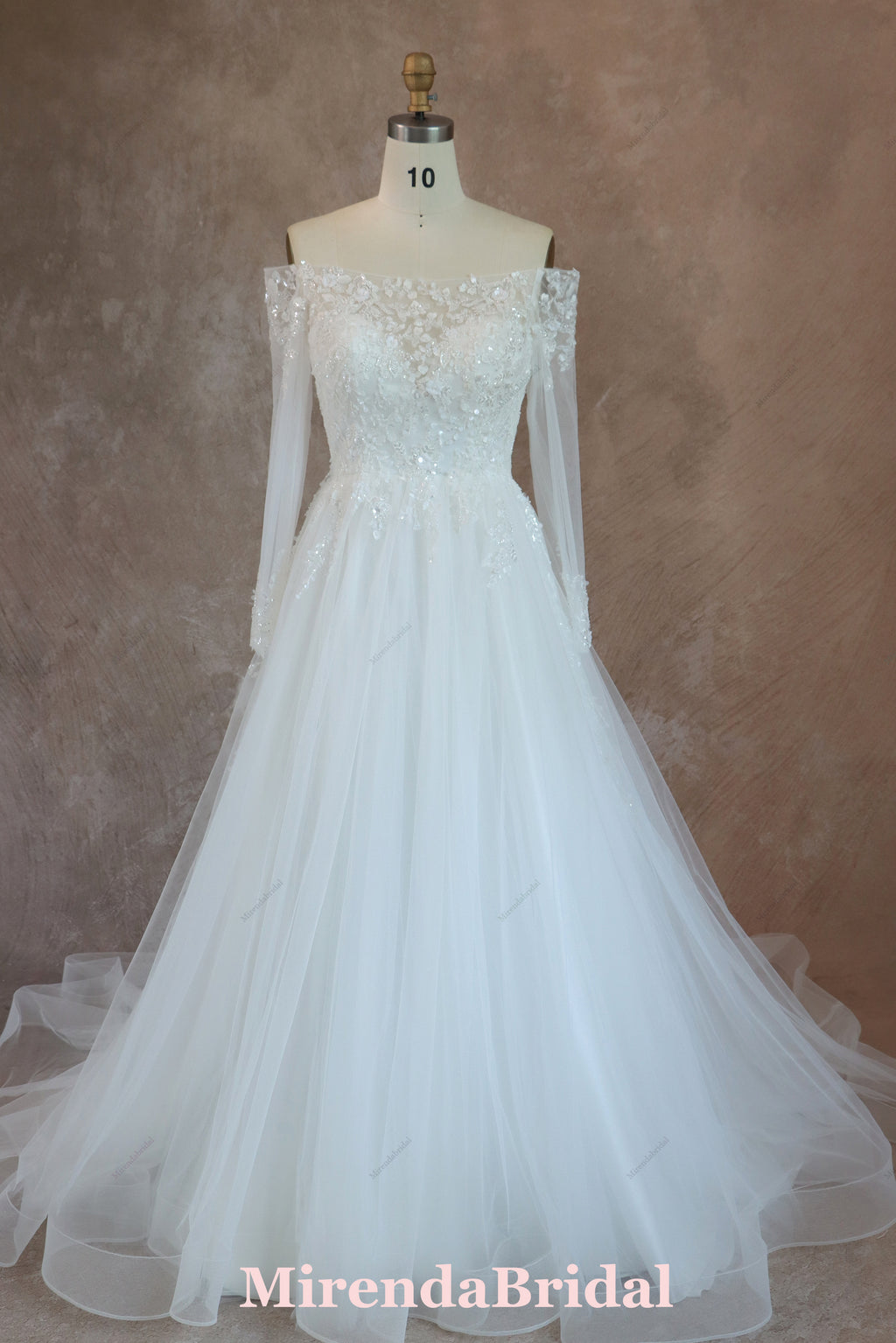 Long Sleeve Wedding Gown With Beaded Lace