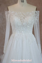 Long Sleeve Wedding Gown With Beaded Lace