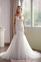 Curve-hugging Beaded Lace Mermaid Wedding Gown With Breathtaking Illusion Back