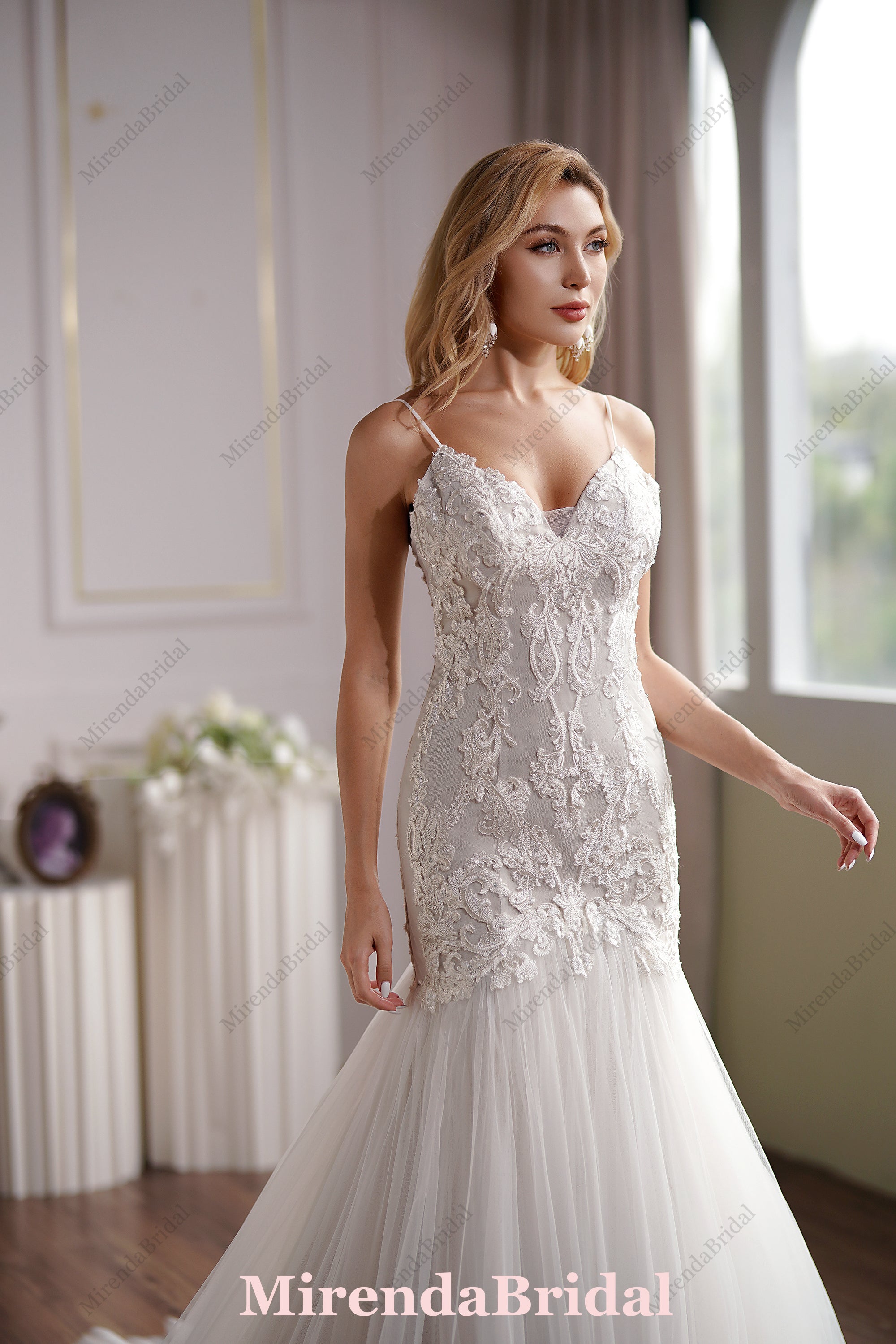 Curve-hugging Beaded Lace Mermaid Wedding Gown With Breathtaking Illusion Back