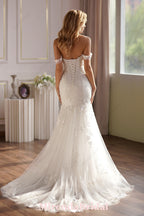 Floral Sequined Mermaid Bridal Gown With Dreamy Details