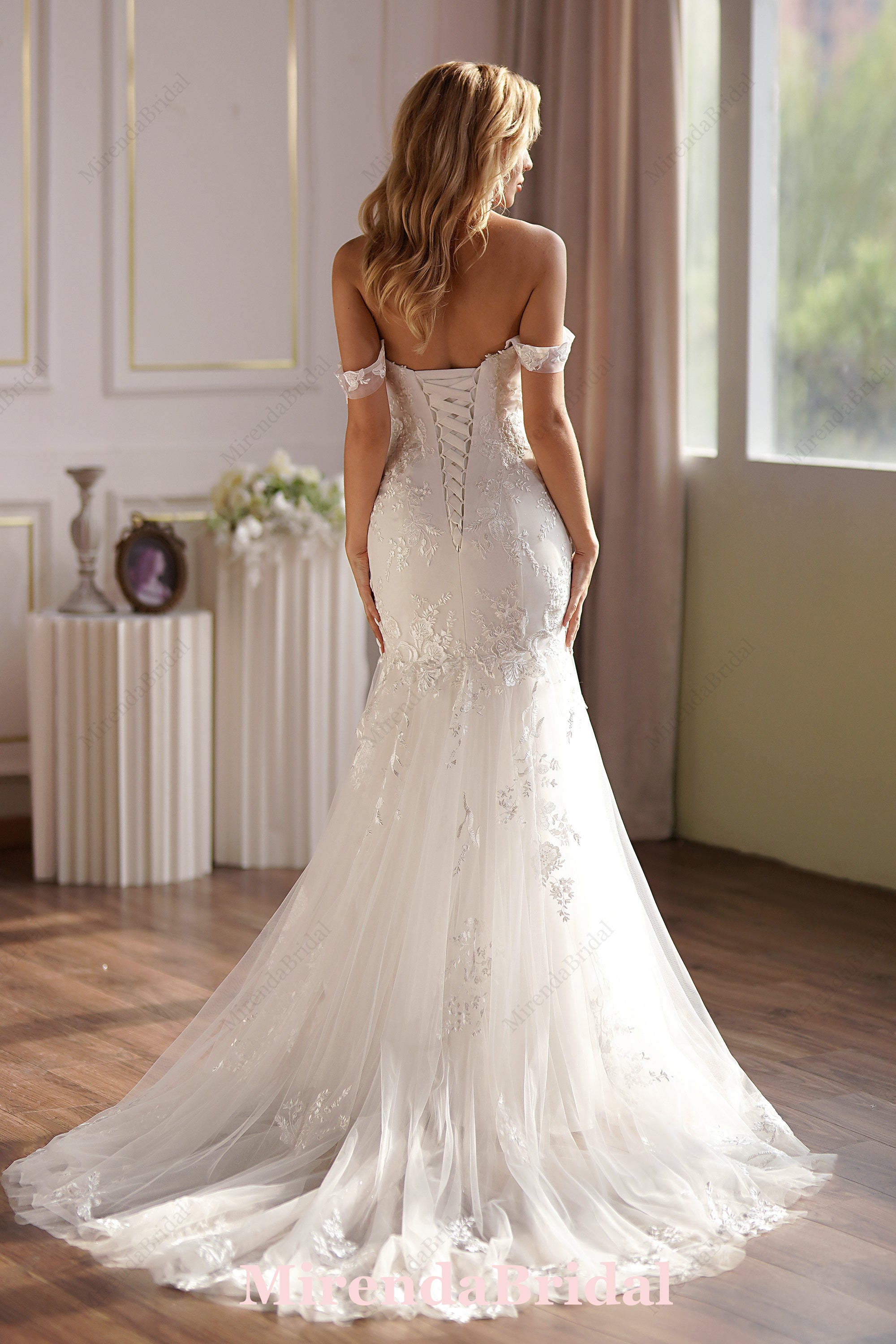Floral Sequined Mermaid Bridal Gown With Dreamy Details