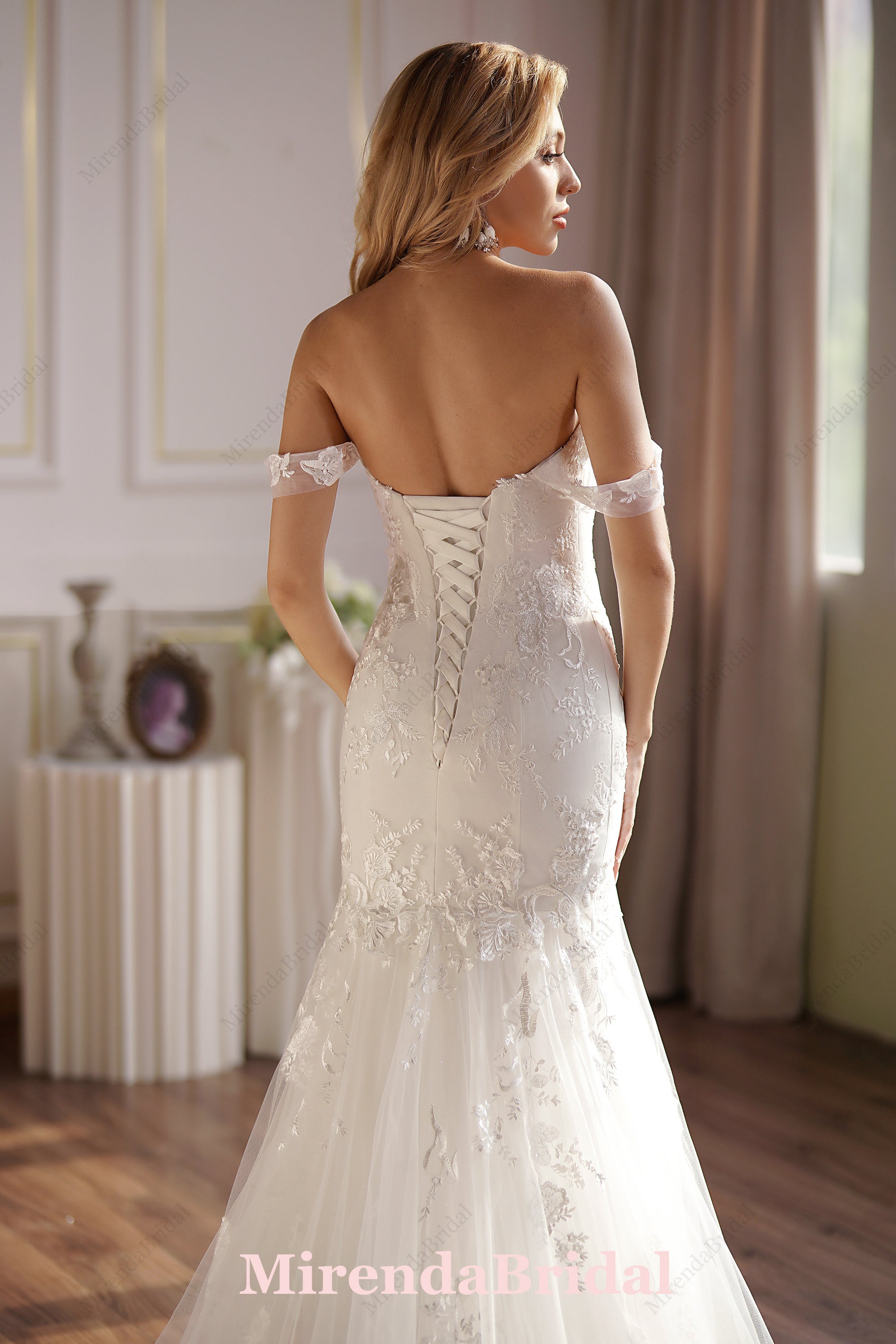 Floral Sequined Mermaid Bridal Gown With Dreamy Details