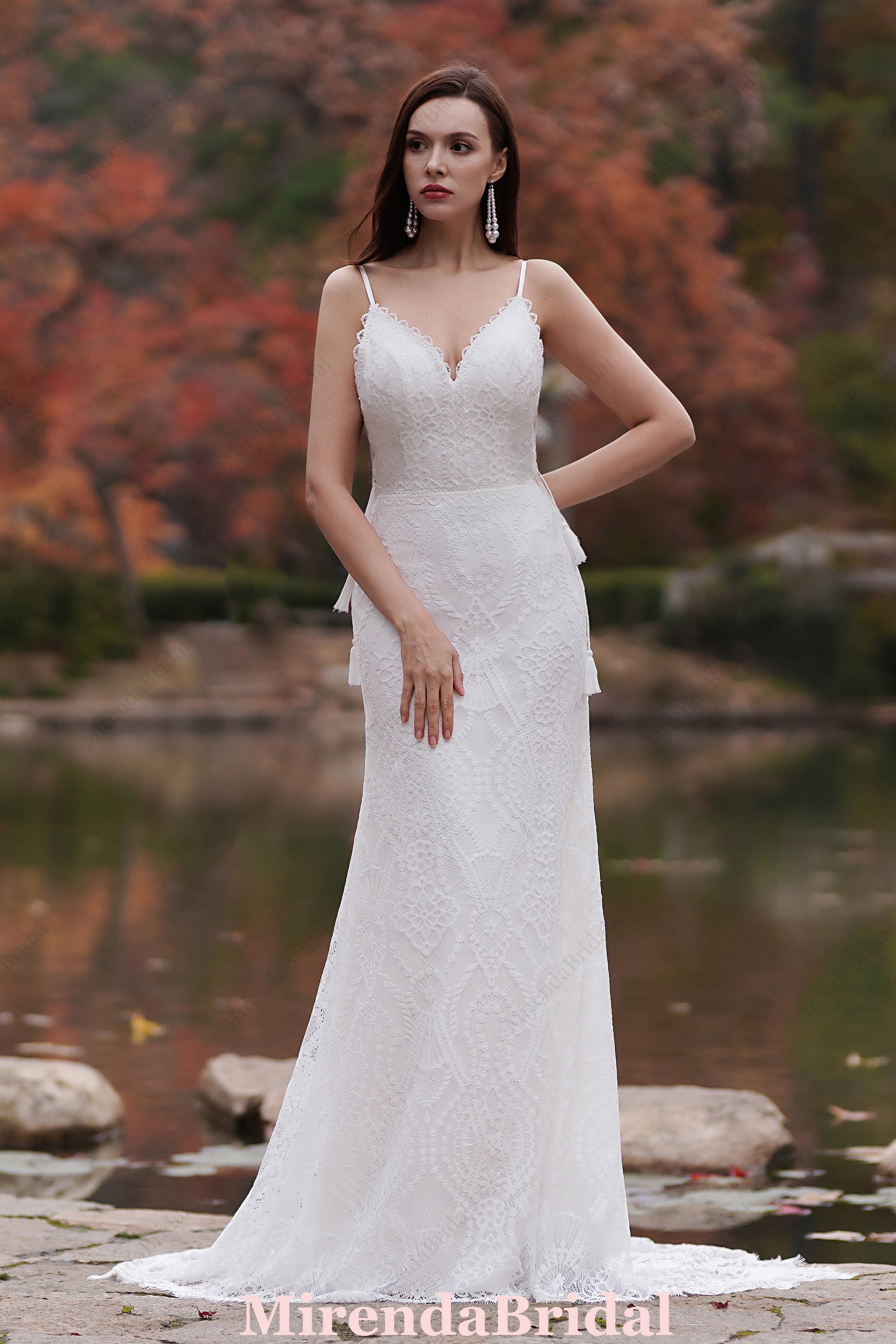 Geometry Lace Bohemian Fit & Flare Wedding Dress