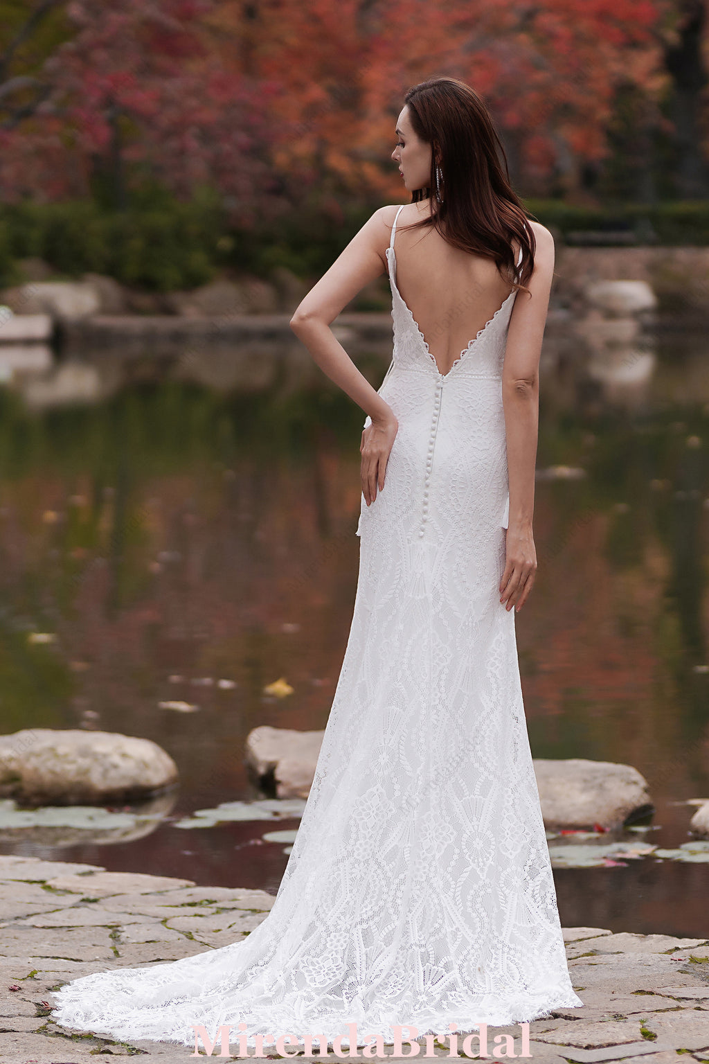 Geometry Lace Bohemian Fit & Flare Wedding Dress