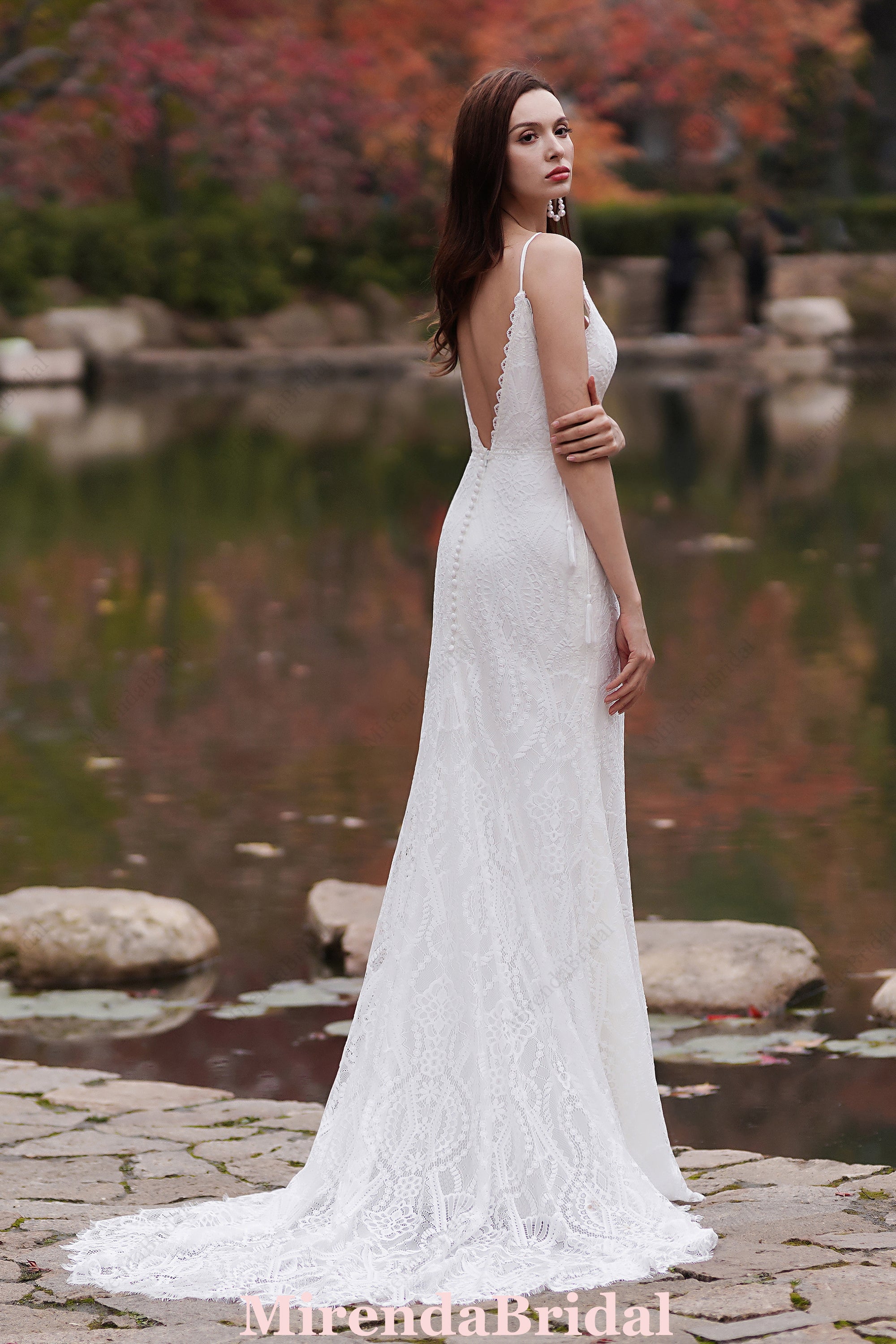 Geometry Lace Bohemian Fit & Flare Wedding Dress