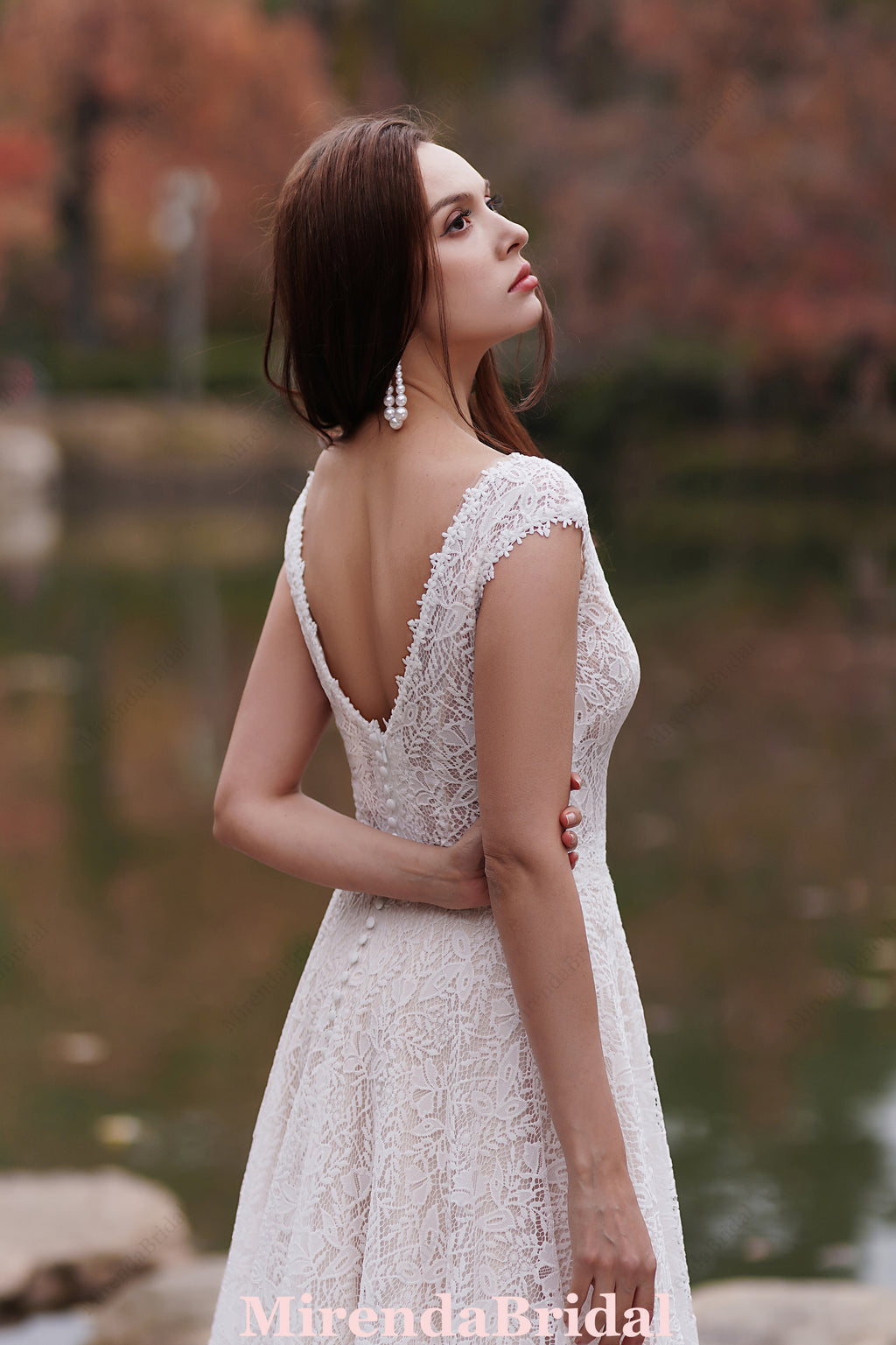 Romantic Pink Nude Beach A-Line Wedding Dress