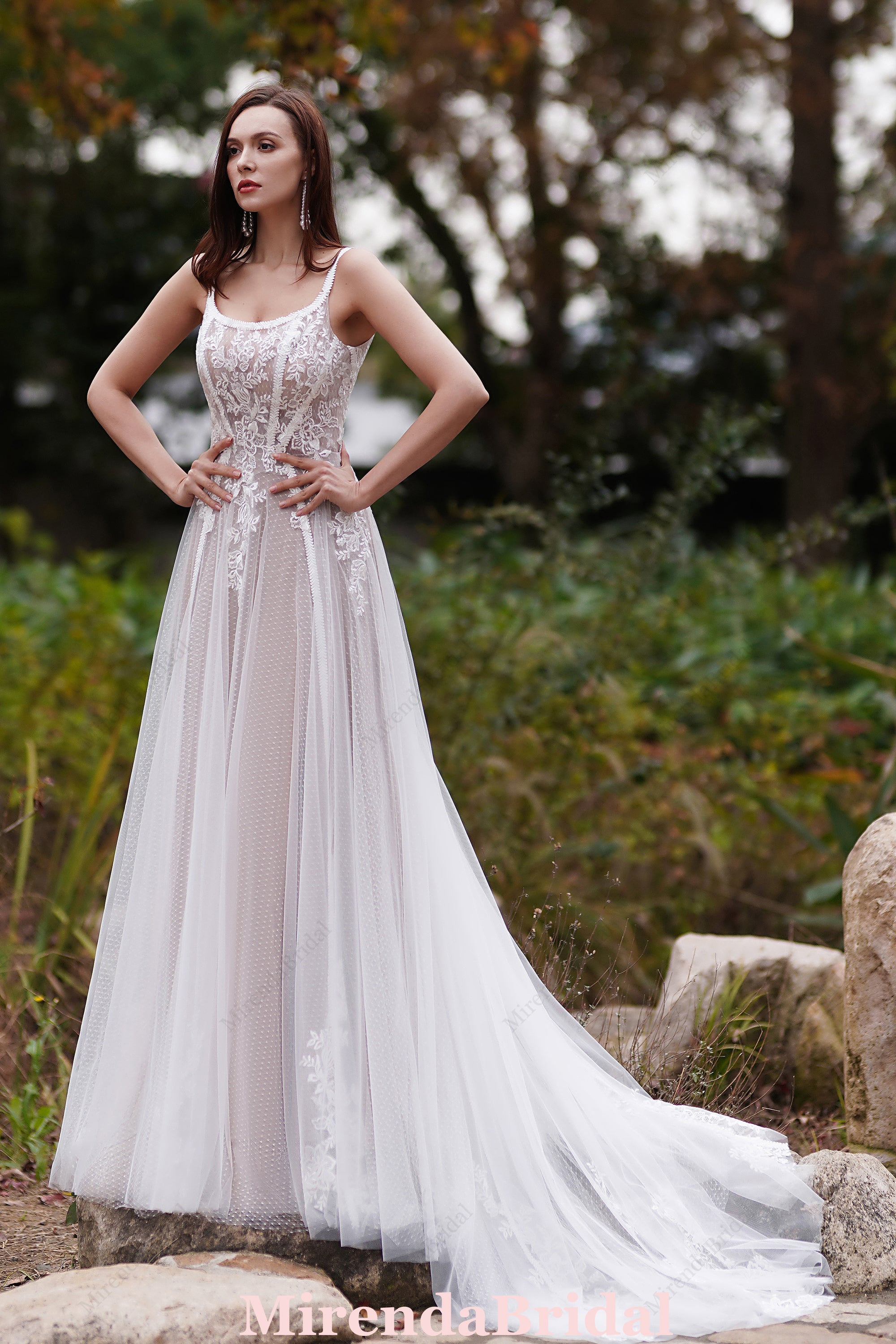 Bohemian Lace And Floral Wedding Dress