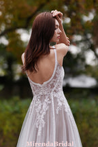 Bohemian Lace And Floral Wedding Dress