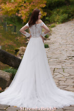 2 in 1 Off The Shoulder Lace Wedding Dress