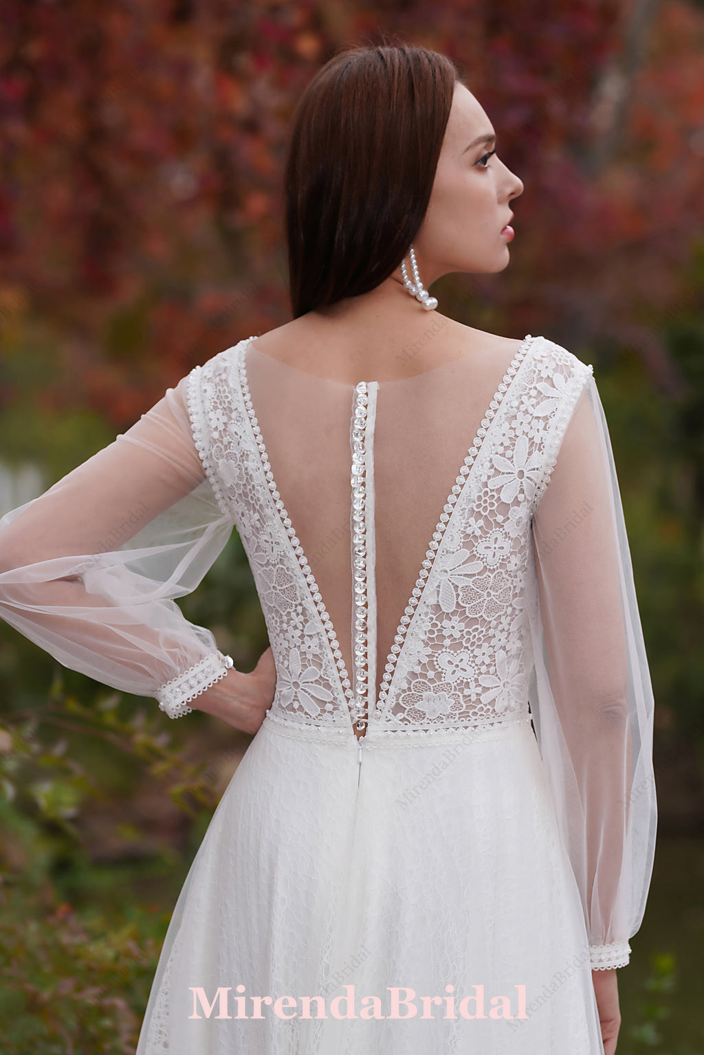 Vintage Boho Lace Wedding Dresses With Long Sleeves